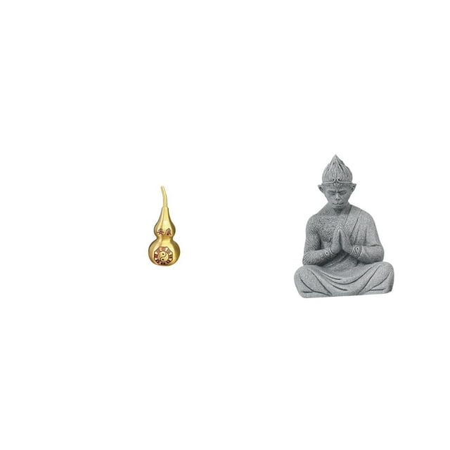 Escultura de tortuga marina,Estatua de calabaza de latón de 7 cm para escritorio,adorno Feng Shui,Estatua de mono,Estatua de Buda Mono para Interior y Exterior Budista,Figura en miniatura de