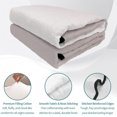 thumbnail image 4 of Twin XL Quilt Set 68''x98'', Beige Ombre Lightweight Summer Bedspread Coverlet Set with 2 Pillow Shams, White Gradient Modern Abstract Art Breathable All Season Quilt Bedding for Dorm/Guest Room, 4 of 9
