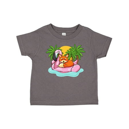 

Inktastic Fox Flamingo Tropical Beach Vacation Gift Toddler Boy or Toddler Girl T-Shirt