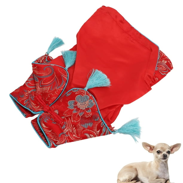 AtUendo de Año Año Nuevo, Disfraz de Mascotas Traje de Perro Vestumo Perrito Vestido para Perros Cheongsam Ropa de Perro Para Perros Pequeños Perros Grandes Mascotas Gato de