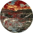 thumbnail image 1 of Ahgly Company Indoor Round Abstract Red Abstract Area Rugs, 3' Round, 1 of 6