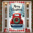 thumbnail image 3 of Christmas Truck Banner with Red Plaid Decorative Wreath for Holiday Party Decoration Outdoor Festivity Winter Celebration, 3 of 9