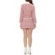 thumbnail image 3 of Conjunto de traje para mujer INSPIRE CHIC Edición de 2 piezas, chaqueta corta de tweed a cuadros y falda, L Rosa, 3 of 6
