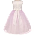 thumbnail image 3 of Flower Girl Dress Ivory Satin Bodice Illusion Material Belt for Big Girl Champagne 10 MBK.343, 3 of 3