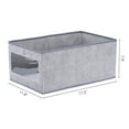 thumbnail image 4 of Unique Bargains Storage Bin with Handles Foldable Organizer Basket Grey 17"x12"x8", 4 of 7