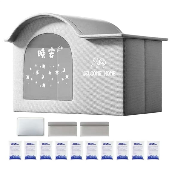 Cat Cooling House Puppy Kennel Insulated Foldable Portable Cool Shelter Kennel House for Pets Dogs Puppy Indoor Outdoor