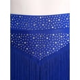 thumbnail image 5 of Lejafay Women's Fringe Mini Skirt Latin Tango Rumba Salsa Cha-Cha Jazz Dancewear Blue L, 5 of 7