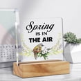 thumbnail image 4 of Spring In The Air Desk Decor,Spring is in The Air Acrylic Plaque Sign with Wooden Stand Table Desk Decor for Farmhouse Home Office Kitchen Tabletop Decor 4x4 Inch, 4 of 7