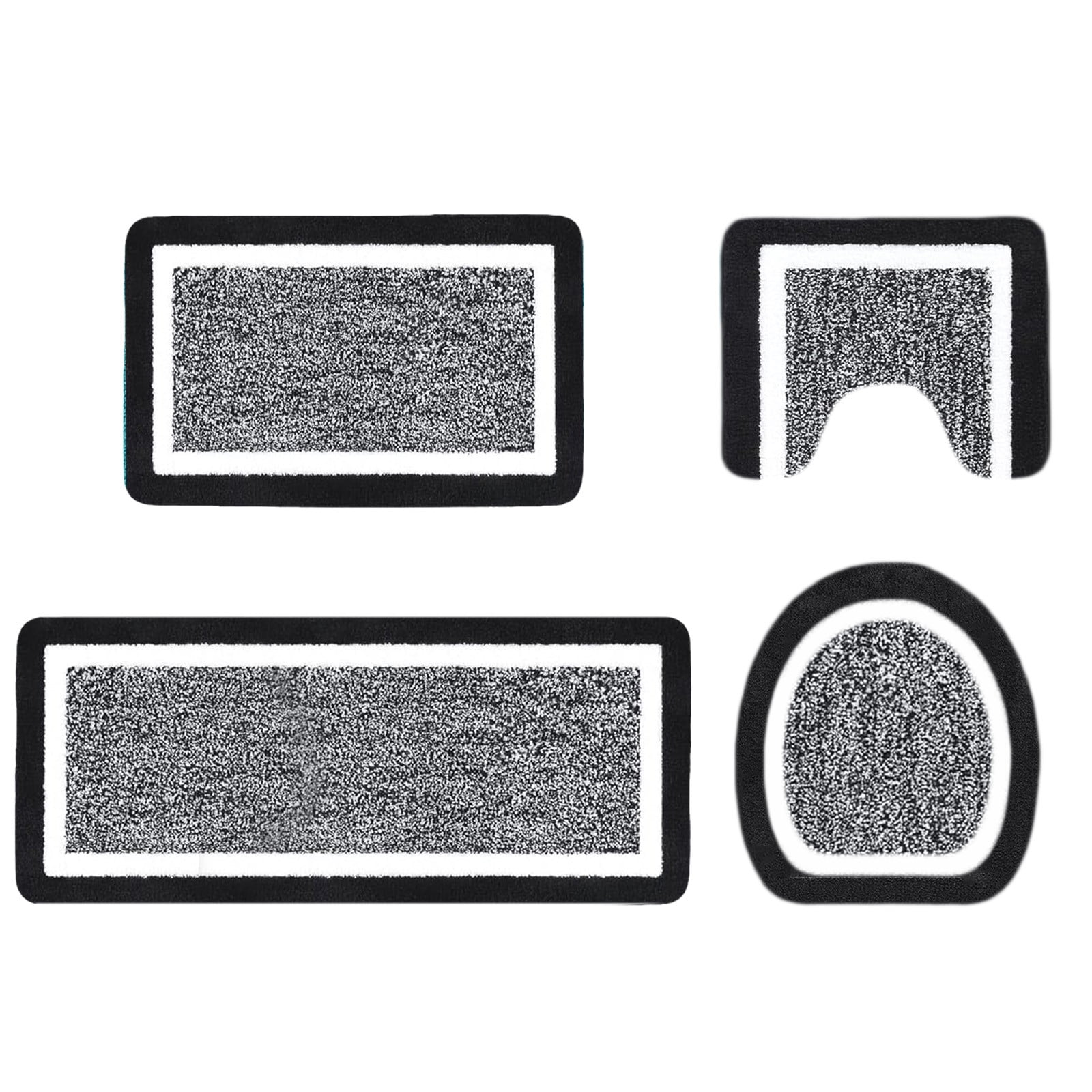PALIFEUR Bathroom Rugs Sets, Non-Slip Bath Mat Set 4 Piece, Soft Comfortable Washable Bathroom Mat Set, Quicker Dry Bathroom Rug with Toilet Rug