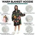 thumbnail image 5 of Red Mushroom Plant Black Pattern Wearable Oversized Blanket,Wearable Blanket Hoodie for Adults,Cozy Hooded Blankets with Super Pockets,Super Warm Fuzzy Pullover for Women & Men, 5 of 6