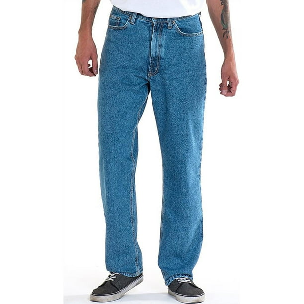 Full Blue Relaxed Fit Jean - Light Stonewash - Walmart.com
