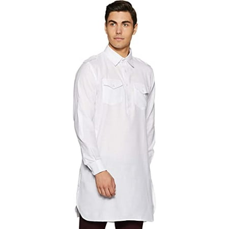 

Devyom Men s Cotton Pathani Regular Fit Kurta (White 44)