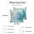 thumbnail image 3 of Waterproof Throw Pillow Covers Set of 2, 20x20 Inch Teal Blue Owl Decorative Pillowcases Outdoor Pillow Slip Cushion Covers Set for Couch Tent Modern Flowers Birds on Branch, 3 of 7