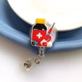 thumbnail image 1 of ID Card Holder Nurse Badge Reel Chest Card Work Card Retractable Badge Holder Exhibition Card Name Tag Easy Pull Buckle 6, 1 of 6