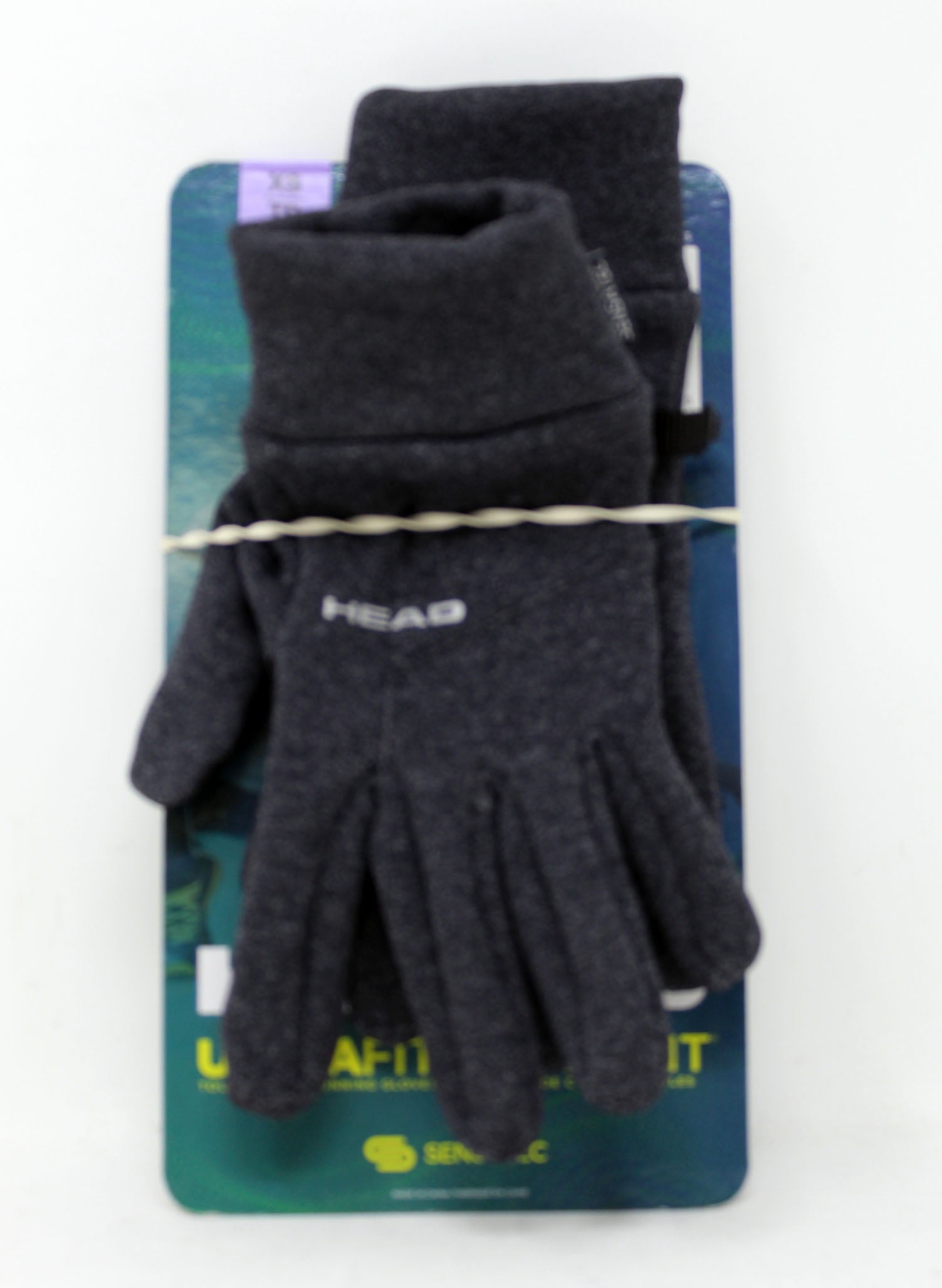 HEAD Men's Gray Ultrafit Sensatec Touchscreen Fleece Lined Running Gloves 