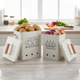 thumbnail image 2 of Pethiy 2-Piece Metal Potato Onion Storage Set, Kitchen Vegetable Bins with Aerating Holes & Lids, Pantry Organizers for Long Shelf Life - White, 2 of 7