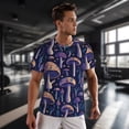 thumbnail image 3 of Wukai Floral Hippie Mushrooms Print Men's Short-Sleeved Mesh T-Shirt,Quick-Dry Short Sleeve Workout T-Shirt-5X-Large, 3 of 8