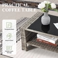 thumbnail image 4 of Vicluke 6-Piece Rattan Outdoor Conversation Set with Sectional Sofa, Ottoman and Storage Table, Marine, 4 of 7