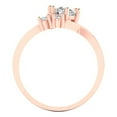 thumbnail image 4 of Three-Stone Engagement Ring for Women - 0.87ct White Sapphire in 14K Rose Gold Promise Ring, 4 of 6