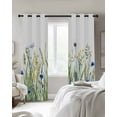 thumbnail image 2 of Blackout Curtains for Bedroom, Botanical Flower Room Darkening Window Drapes for Living Room, Watercolor Colorful Floral Herbs Plants Thermal Insulated Grommet Curtains, 27.5x39 inch, 2 Panels, 2 of 9