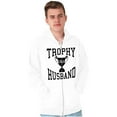 thumbnail image 4 of Trophy Husband No. 1 Hubby Award Men's Big & Tall Graphic Zip Up Hoodie Brisco Brands 3X, 4 of 5