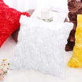 thumbnail image 6 of PiccoCasa Decorative Throw Pillow Covers 3D Satin Rose Flower Shells Cushion Covers, 2Pcs, 16"x16" Snow White, 6 of 7