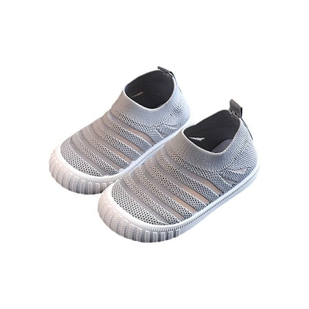 

Crocowalk Girls Flats Sports Shoes Breathable Casual Sneakers Boys Walking Shoe School Non-slip Slip On Gray 7.5C