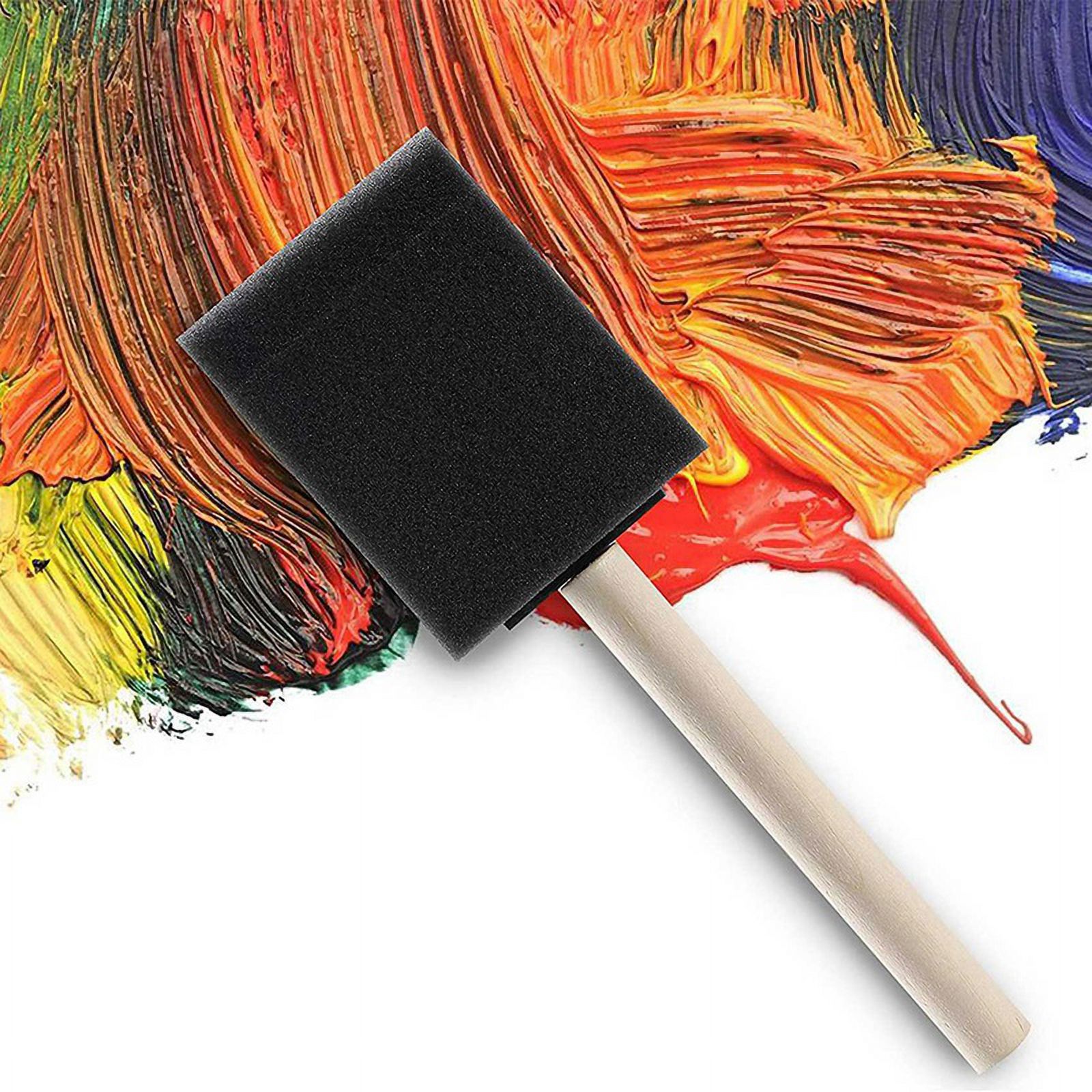 250 Pcs 2 Inch Foam Sponge Wood Handle Paint Brush Set, Great for Acrylics, Stains, Varnishes, Crafts, Art