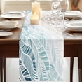 thumbnail image 3 of Table Runners 72 Inches Long Dress Scarves, Ombre Brown Blue Farmhouse Kitchen Table Runner, Coffee Tablerunners, Summer Coastal Ocean Sea Beach Wave 16x72 Inch, 3 of 9