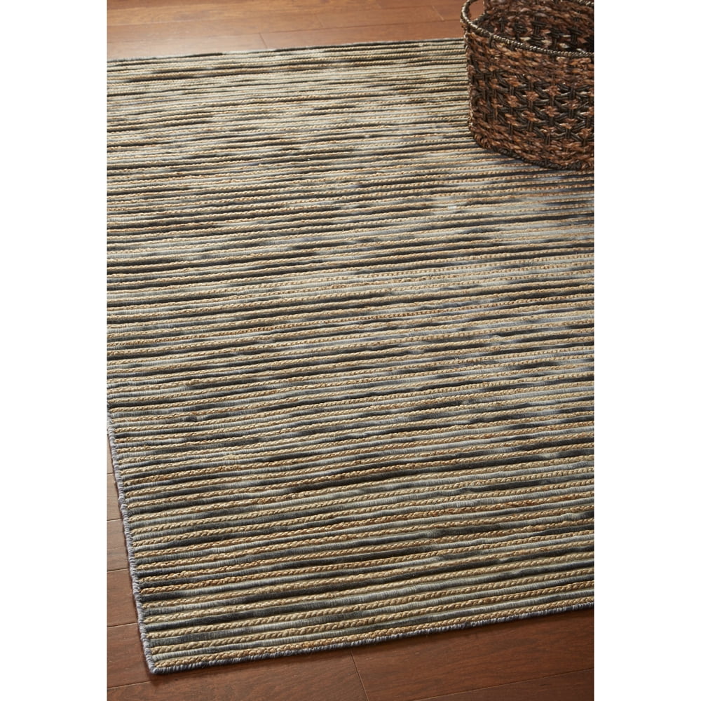 Ox Bay Topanga Braided Jute Charcoal 9 Feet x 12 Feet Striped Area Rug