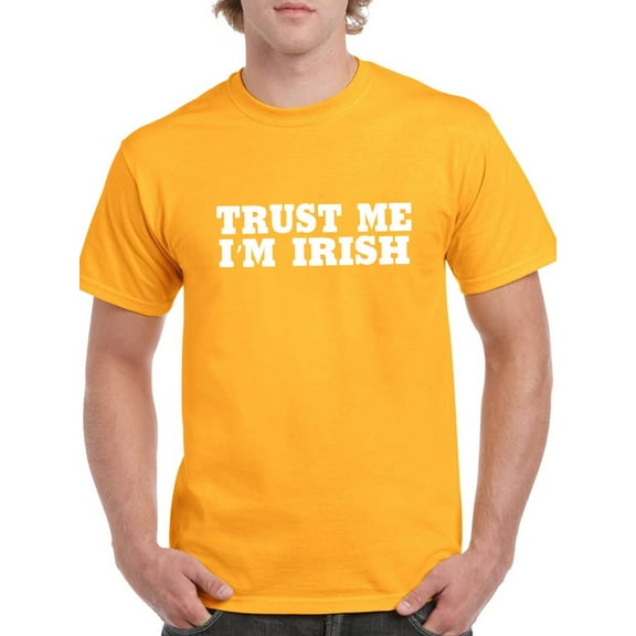 St Patrick's Day Trust Me I'm Irish Graphic Men Gold T-Shirt, Male x-Large
