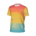 thumbnail image 5 of T Shirt For Men Sunset Print Subtle Pan Flag Hip Hop Running T-Shirts Short Sleeves Quick Dry Tops B, 5 of 7