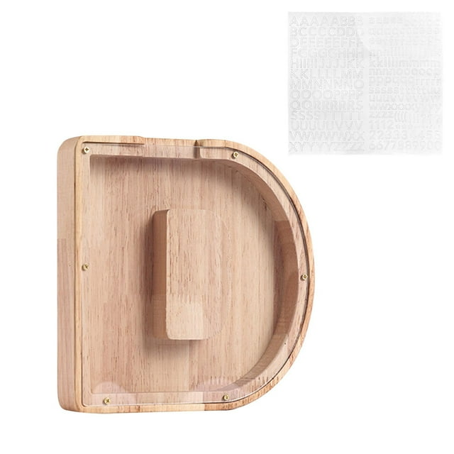 hengsof Wooden Money Bank Personalized Letters Coin Bank Text Engraved Money Box Wooden Coin Bank Gift for Kids Christmas Birthday Gift Home Decoration