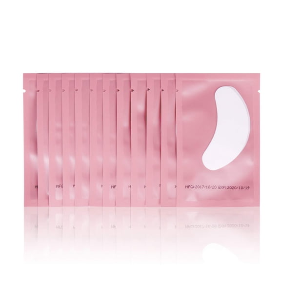 Juego de 100 pares de almohadillas debajo de los ojos, parches cómodos y frescos debajo de los ojos, almohadilla de gel para extensiones de pestañas, máscara para ojos, herramienta de belleza (rosa)