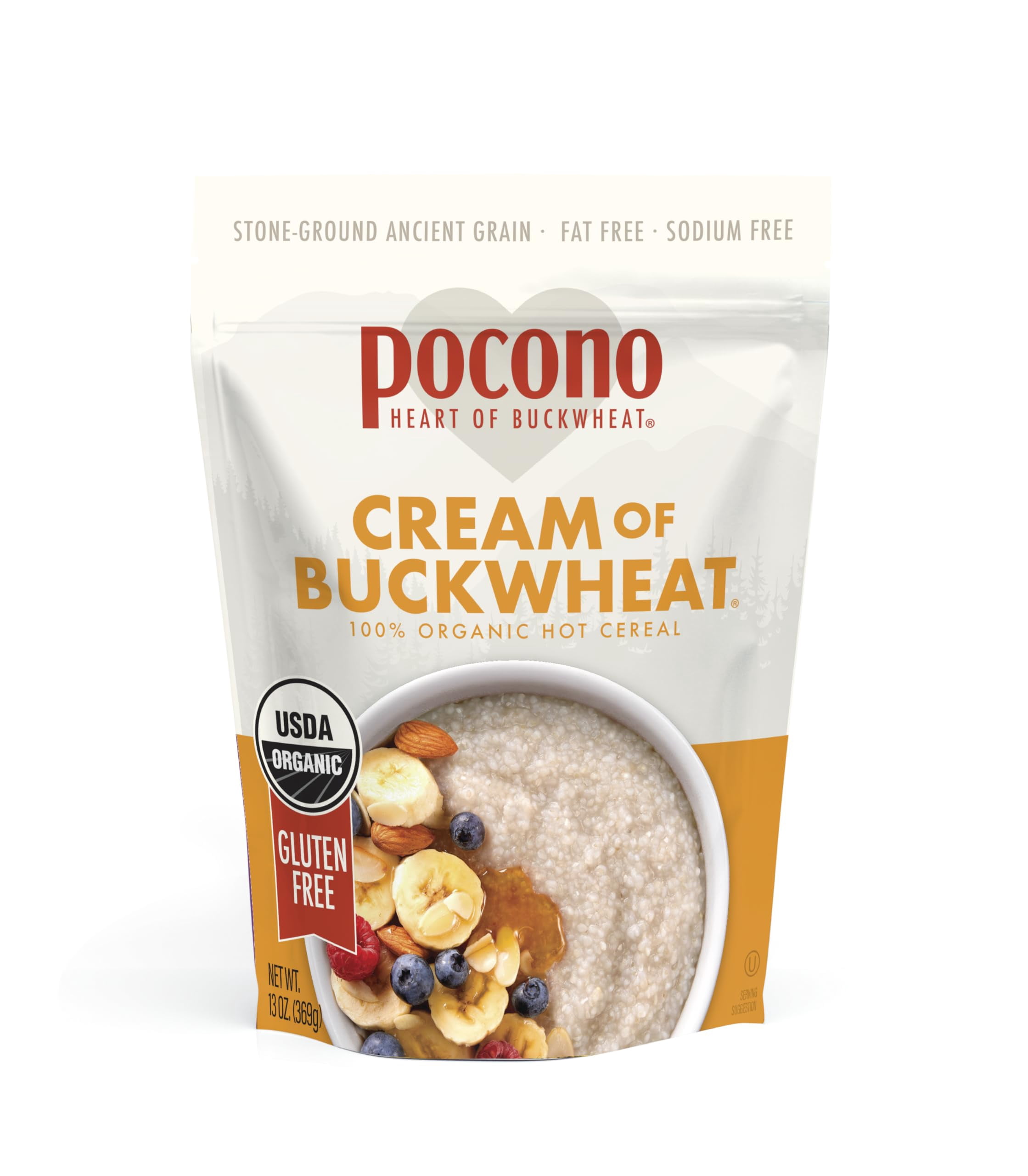 Pocono Cream of Buckwheat, 100% Organic Cereal, 13 oz (Pack of 2)