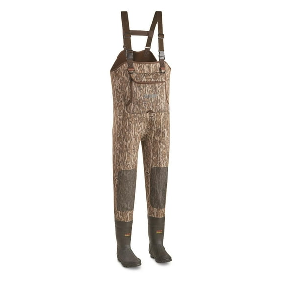 Guide Gear Men's 3.5mm Insulated Chest Waders, 600 Gram, Stout Sizes Mossy Oak Bottomland 12D (Medium)