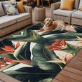 thumbnail image 2 of Fsddascl Tropical Plant Outdoor Rug for Patio/Deck/Porch, Non-Slip Large Area Rug 5 x 8 Ft, Summer Botanical Leaves Floral Country Indoor Outdoor Rugs Washable Area Rugs, Camping Rug Carpet, 2 of 5