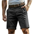 thumbnail image 2 of Men's Athletic Shorts Men's Solid Color Sports Fitness Outdoors Shorts Zipper Pockets Button Shorts Black XL, 2 of 4