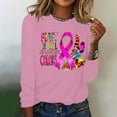 thumbnail image 4 of Cxenplz Women's Breast Cancer Awareness T-Shirts Cute Pink Ribbon Graphic Print Tees Tops Fall Casual Long Sleeve Crew Neck Dressy Shirts, 4 of 4