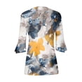 thumbnail image 5 of Fiudx Ofertas Relámpago Camiseta Estampada a La Moda para Mujer, Blusa con Mangas 3/4, Camisetas Informales con Cuello En V, 5 of 5