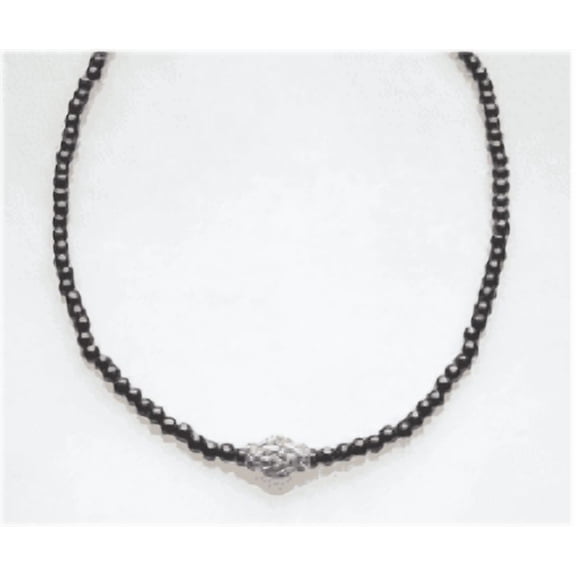 MagneHealth Silver Crystal Ball with Crystal Rondelles Magnetic Stretch Necklace, Size 18''