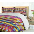 thumbnail image 5 of Ambesonne Zebra Print Duvet Cover Set, Vibrant Curvy Lines, 2-Calking, Fuchsia Yellow, 5 of 7