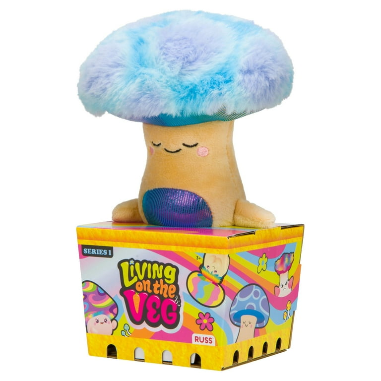 Living on the Veg, Zeek the Blue and Purple Mushroom Plush, 6-inch
