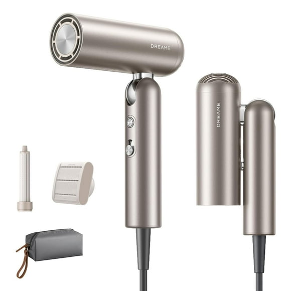 DREAME Pocket Neo Secador de pelo plegable en 3 formas, ultra ligero (300g), motor de 110,000 RPM, 300 millones de iones negativos/cm³ y temperatura constante de 57°C