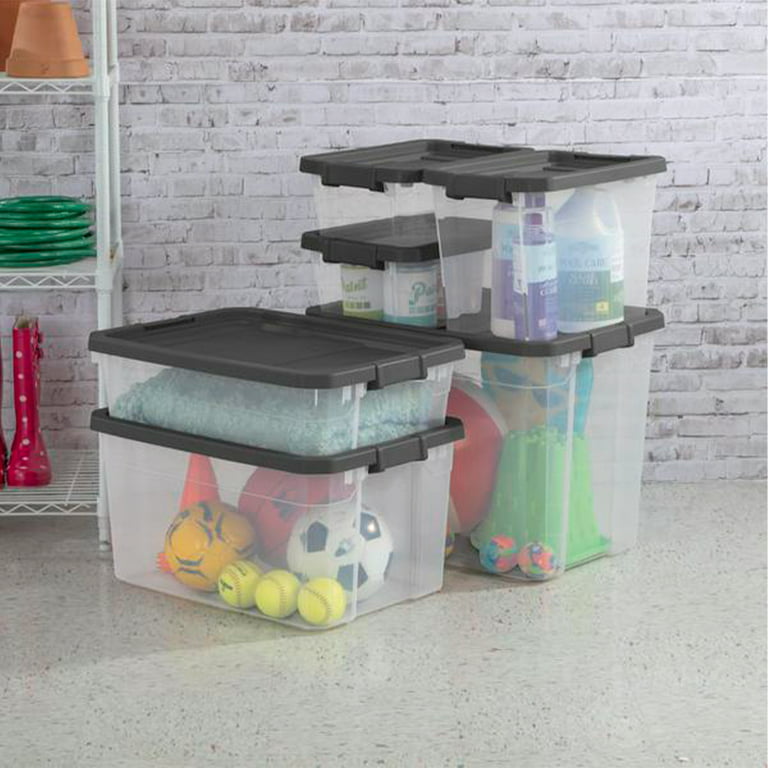 Sterilite 160 Qt Latching Stackable Wheeled Storage Box Container W/ Lid, 2  Pack