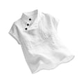 thumbnail image 5 of Womens Tops Tshirts Cotton Linen High Neck Cap Sleeve Shirt Fashion Casual Cotton Linen Blouses Tops on Sale, 5 of 6