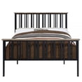 thumbnail image 3 of Nori Full Bed with Slatted Metal Frame, MDF Wood, Oak Brown and Black, 3 of 5
