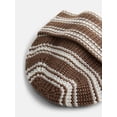 thumbnail image 4 of No Boundaries Women's Ribbed Knit Striped Beanie, 4 of 4