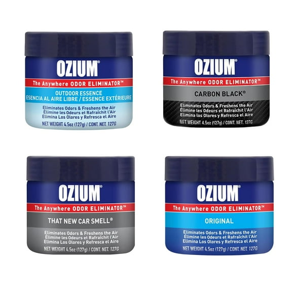 Gel eliminador de olores Ozium, 127 g, paquete de 4 fragancias variadas