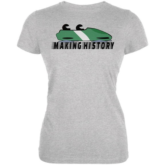 Nigerian Bobsled Team Making History Juniors Soft T Shirt Heather LG